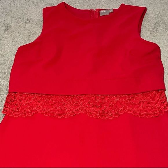 Asos midi sleeveless dress in red size 10 EUC - Picture 3 of 10